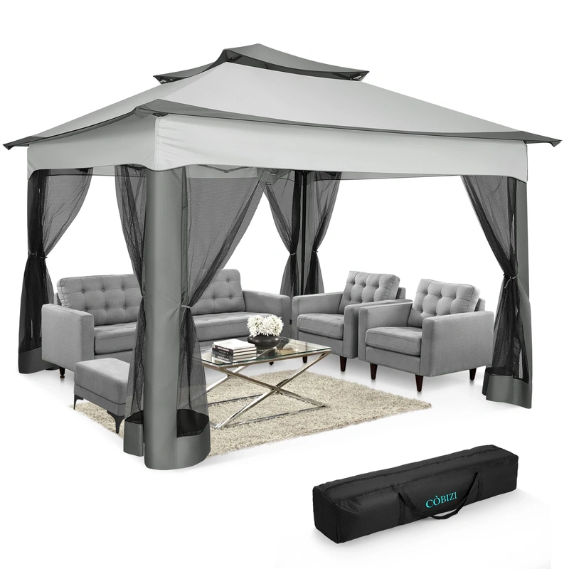 Portable Camping Gazebo with Mosquito Netting
